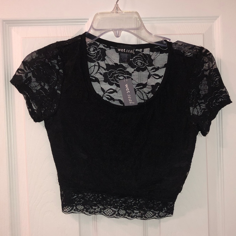Black Rose Lace Crop Top